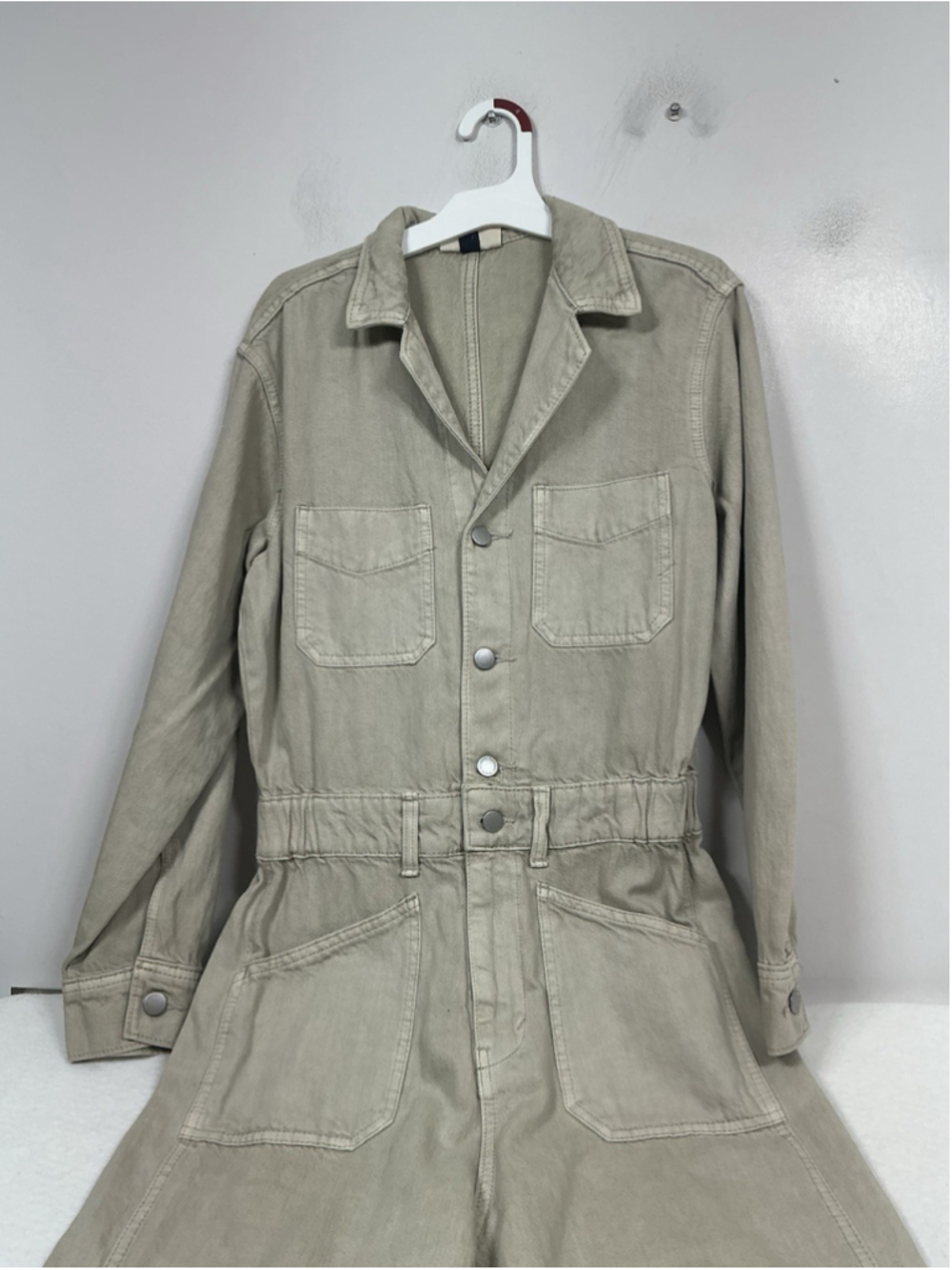 Universal Thread Women's Beige Twill Coveralls Jumpsuit size 4
